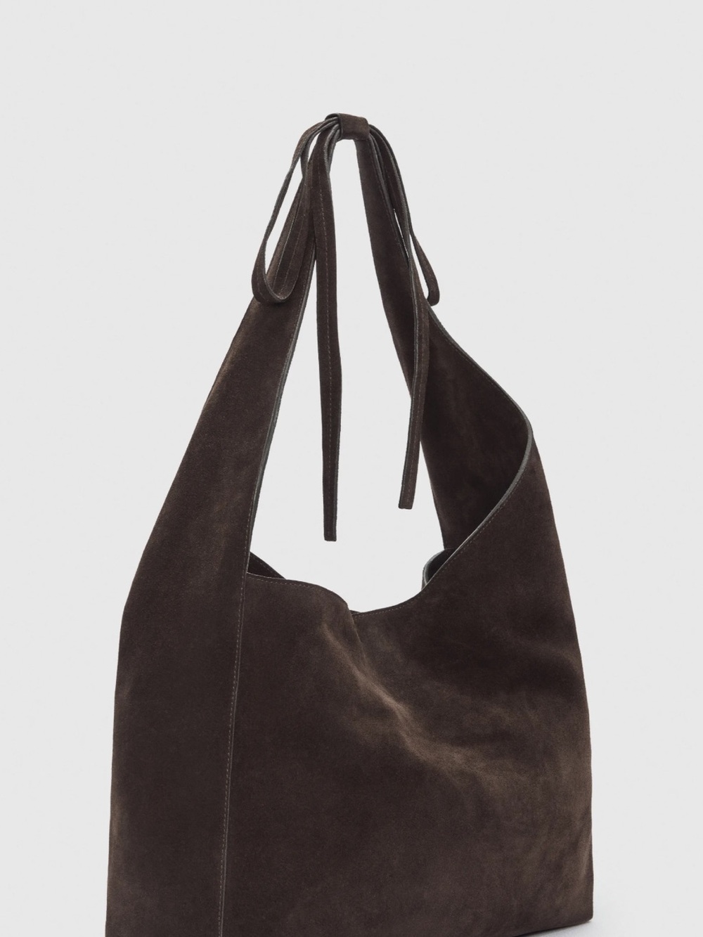 Reformation Vittorio Medium Dark Suede Bag